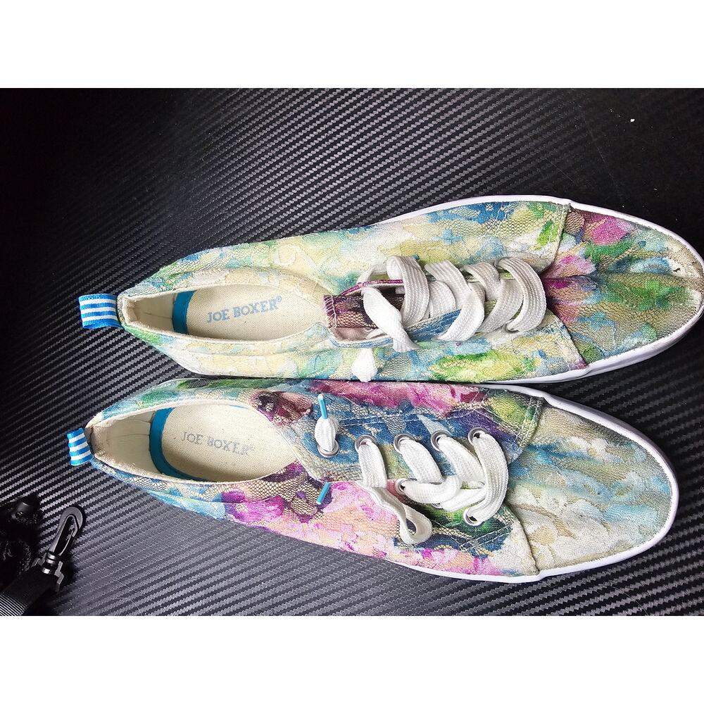Joe Boxer Women's Sneakers Lace Up Size 9 M Multicolor Canvas Shoes Pre-Owned